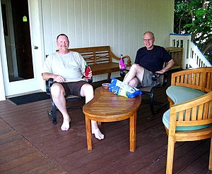 Great time at the lanai, Bird of Paradise Poipu Kauai Vacation Rental Home in Poipu Kai Resort, Poipu Beach, Kauai, Hawaii