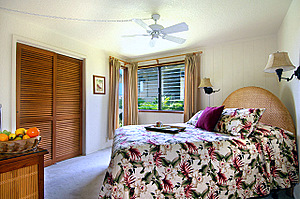 Queen bedroom at Poipu vacation rental home