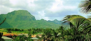 Mountian view from Poipu home living room