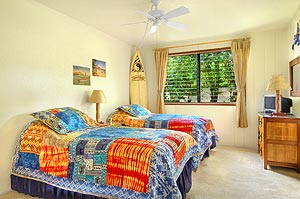 Surf's up bedroom: Bird of Paradise Kauai poipu vacation rental home