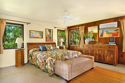Poipu kauai vacation rental's  King master suites; all teak furniture, TV/DVD
