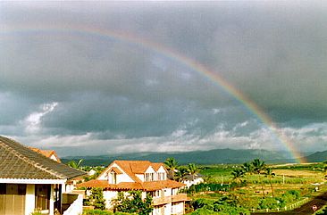 Rainbow from the Bird of Paradise Poipu Kauai Vacation Rental home in Poipu Kai Resort, Poipu Beach, Kauai, Hawaii